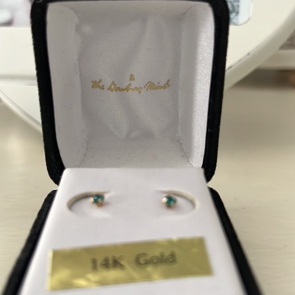 Infant Emerald Stud Earrings - Picture 3 of 7